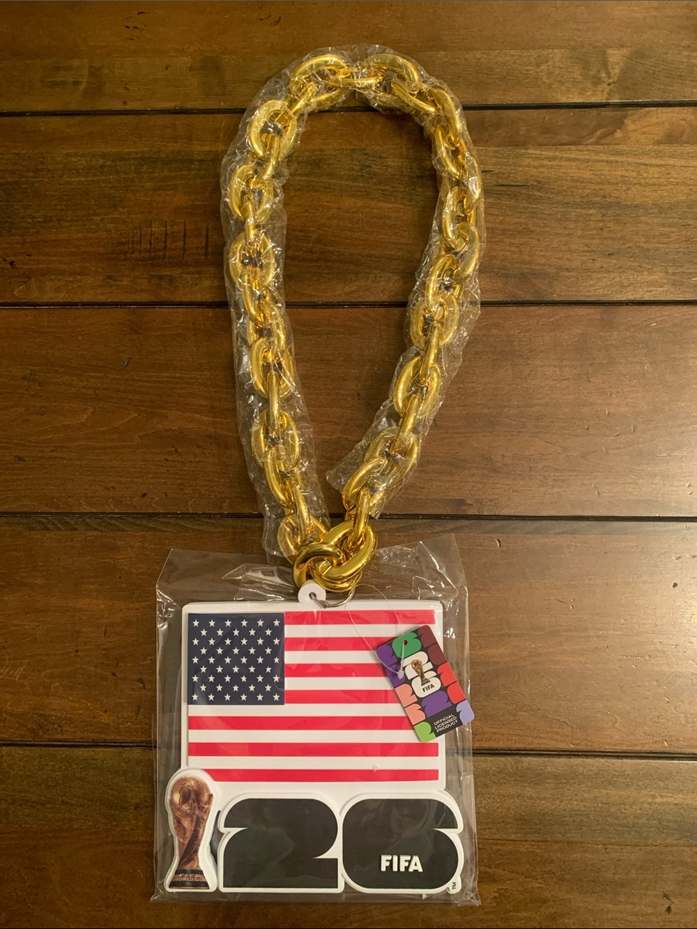 Gold Chain Lanyard with FIFA 2020 USA Badge Holder